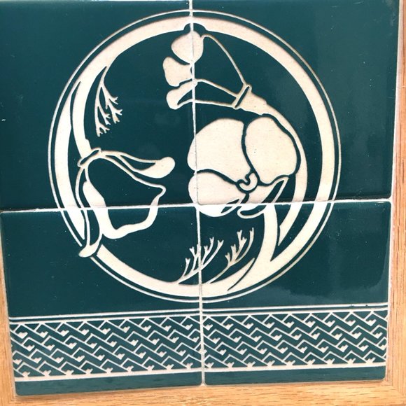 Trivet C Engelbrecht Alaskan Sand Carved Floral Art Tile Vtg ‘90 - Picture 5 of 7